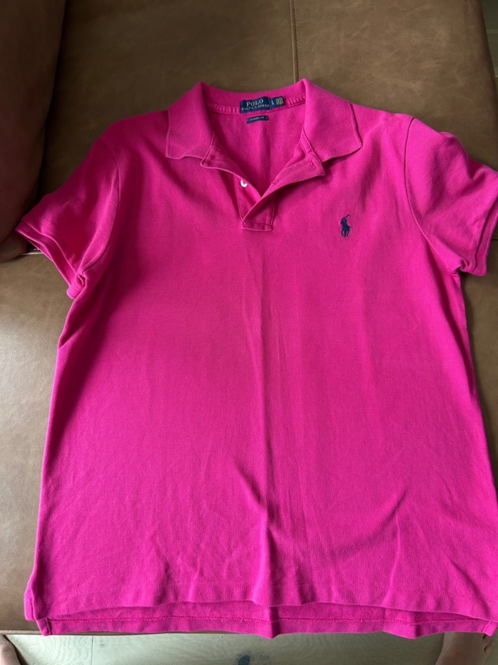 Polo by Ralph Lauren Womens Hot Pink Short Sleeve Polo Shirt